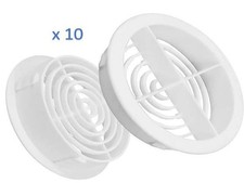 10 x 70mm White Plastic Round