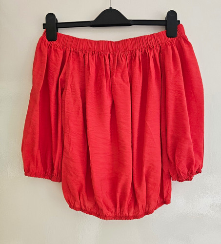 Peacocks red off shoulder 4 - red, 3/4