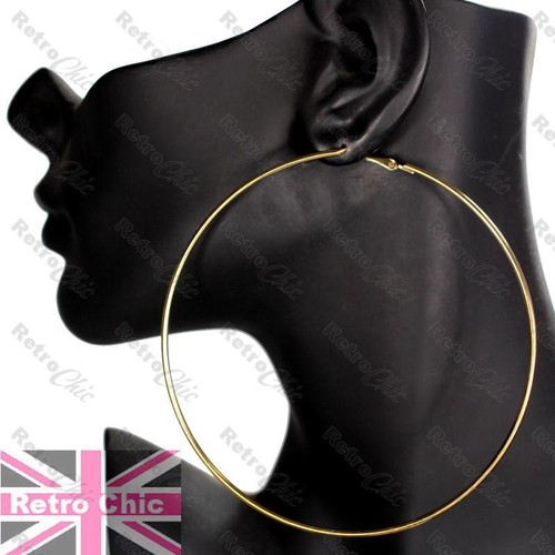 Large hoop earrings - thin, metal