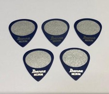 5 Ibanez Genuine Blue SAND GRIP Guitar Picks Pick Plectrum - Medium 0.8mm thick