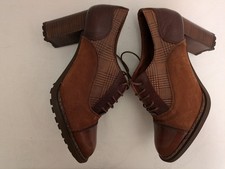 Hispanitas Tan Brown Leather High Heel Trouser Shoes Booties EU 38.5 UK 5.5 NEW