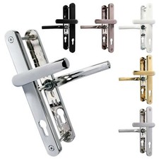 Alpha UPVC Door Handle Set 92/62mm Lever Offset Pair 215mm Fix 250mm Backplate