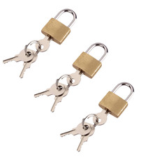 3x 20mm Small Padlock Brass