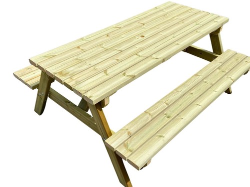Wooden picnic table bench - wooden, table/bench
