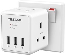 Double Plug Adapter UK with 3