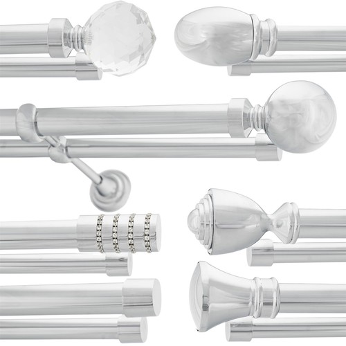 Double metal curtain pole - double,