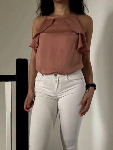 Primark coral silky top size - silky,