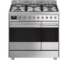 Smeg CG92PX9 90cm Dual Fuel Range Cooker - Stainless Steel-Free Local Delivery