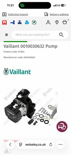 Vaillant 0010030632 pump - 0010030632,