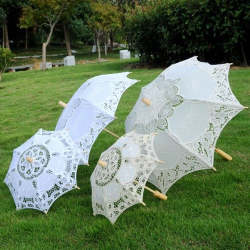 Lace parasol - lace, embroidered
