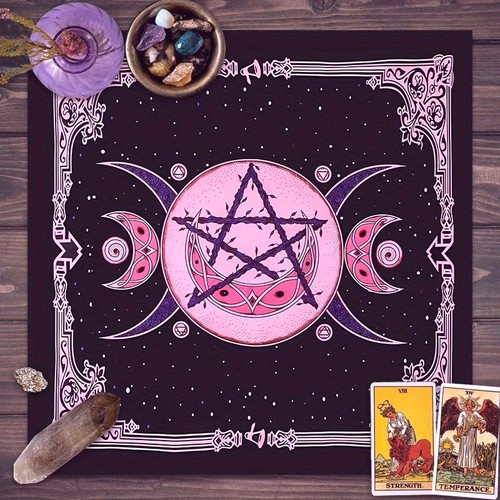 Black pink pentagram moon - black,