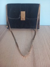 DUNE Women's Evening Bag. Black With Gold Trim  & Gold Shoulder Strap
