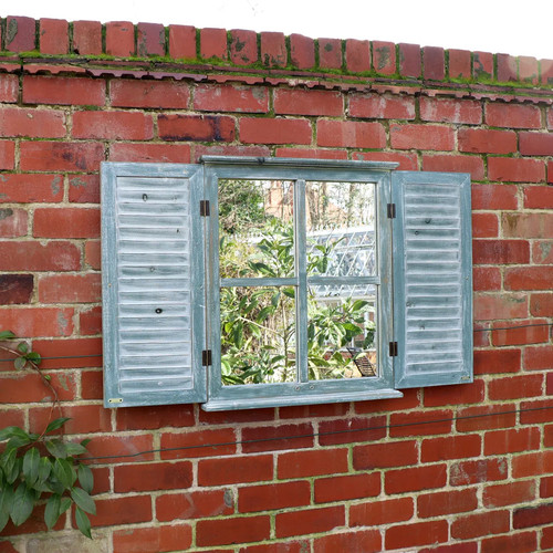 Distressed green shutter - distressed,