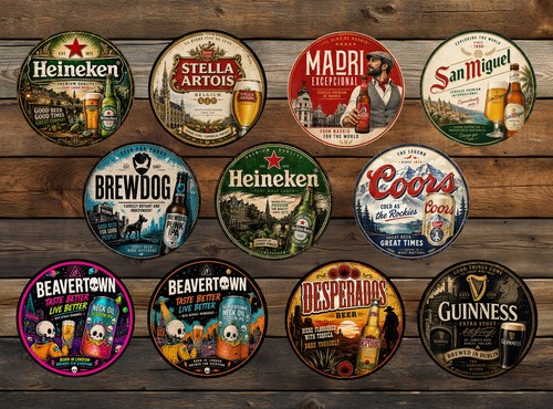 Vintage metal beer - metal, poster