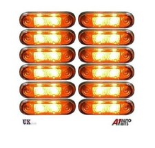 12x 12V Flush Fit Led Orange Amber Side Marker Lamp FIT TO LIGHT BAR & KELSA BAR