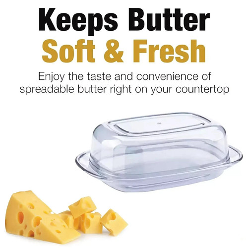 Butter dish with lid holder - butter,