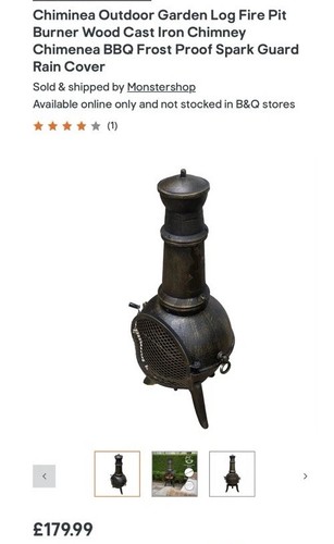 Solid cast iron chiminea wood - solid,