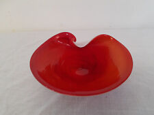 Murano Bowl Italian Art Glass Hand Blown Candy Trinket Dish Red