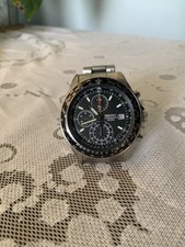 Classic Seiko Flightmaster Pilot 7T92-0CF0 Chronograph Watch Stainless Steel
