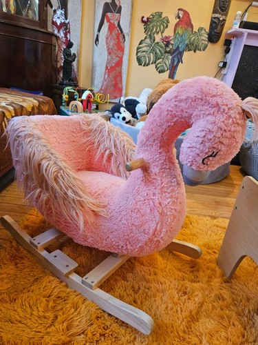 Flamingo rocking chair animal - chair,