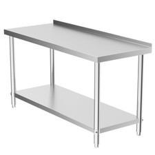 60/90/120/150/180cm Work Bench Stainless Steel Worktop Work Bench+backplash