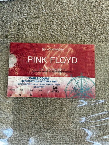 Original concert ticket pink - concert,