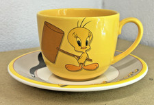 1995 Warner Bros Paris Tropico Tweety Pie Sylvestor Mug  Saucer cup plate loony
