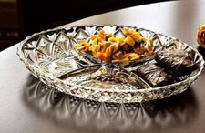 4 Section Snack Dish Glass