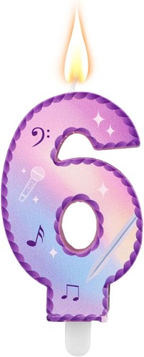 Music theme birthday number - music, 6