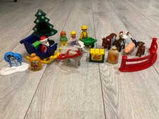 Playmobil 123 Christmas Tree Santa Sleigh Reindeer nativity animals people angel