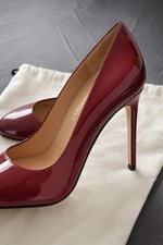 Lk Bennett Patent Leather Shoes Shilo Bordeaux Burgundy Size 38 Uk 5 High Heeled