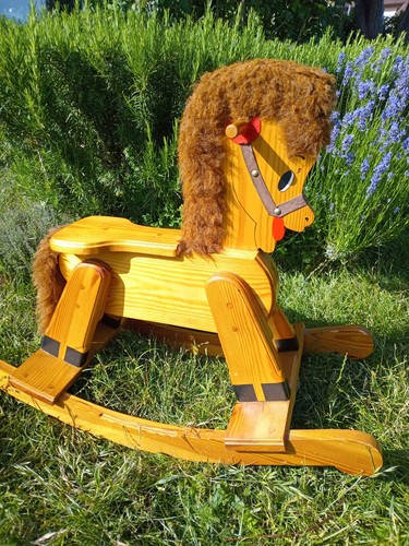 Vintage wooden rocking horse - vintage,
