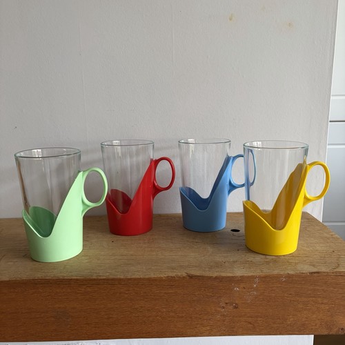 Vintage arcoroc glass mugs - arcoroc, in