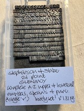 24 POINT S&B GLENMOY COMPLETE A-Z UPPER & LOWERCASE LETTERPRESS PRINT TYPE
