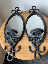 PAIR  VINTAGE WROUGHT IRON