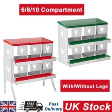 Chicken Nesting Box 6/8/10 Compartment HeavyDuty Metal Roll Away Eggs Laying Box