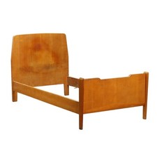 Vintage Single Bed Ash Veneered Wood Italy 1950s