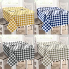 Seersucker Stripe Gingham Check Tablecloth Cotton Dining Kitchen Table Linen