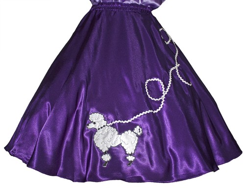 Purple satin poodle skirt - satin,
