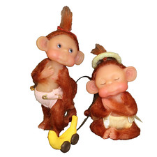 SET of 2 Just a Little Monkey