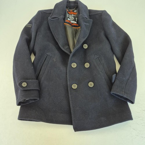 Superdry pea coat small blue - superdry,