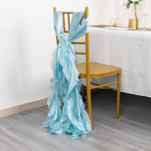 Blue curly willow chiffon - blue,