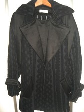 PRINGLE OF SCOTLAND OVERSIZED COAT, SIZE 10-12-14-16, NAVY BLUE / BLACK