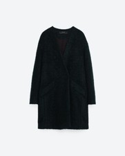 Zara Women Mohair Coat Olive