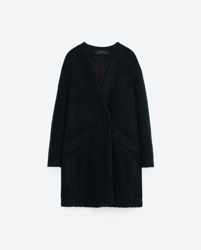 Zara women mohair coat olive - zara,
