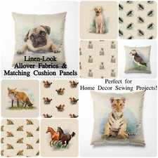 Linen Look Fabric Animal