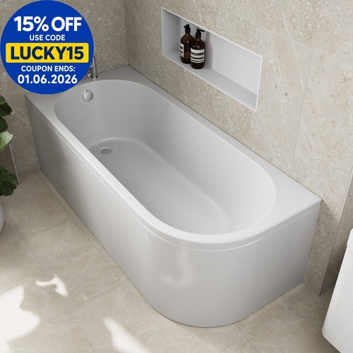 Shaped shower bath left hand - bath,