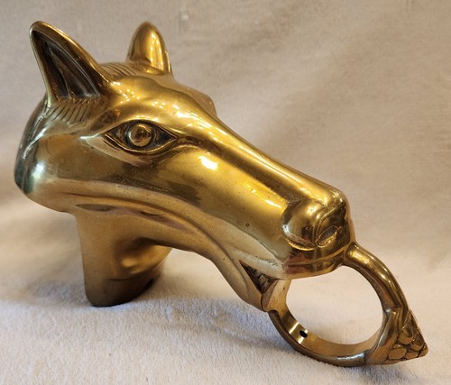 Vintage brass horse - head, elbow
