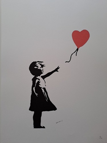 Banksy art print balloon - art,