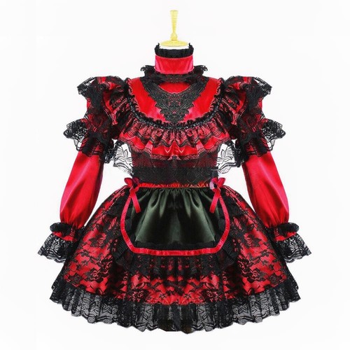 Maid girl sissy lockable red - girl,